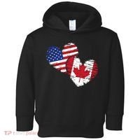 American Canadian Flag Heart Valentines Day Gift Canada Toddler Hoodie thumb 0