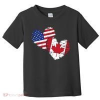 American Canadian Flag Heart Valentines Day Gift Canada Toddler T-Shirt thumb 0
