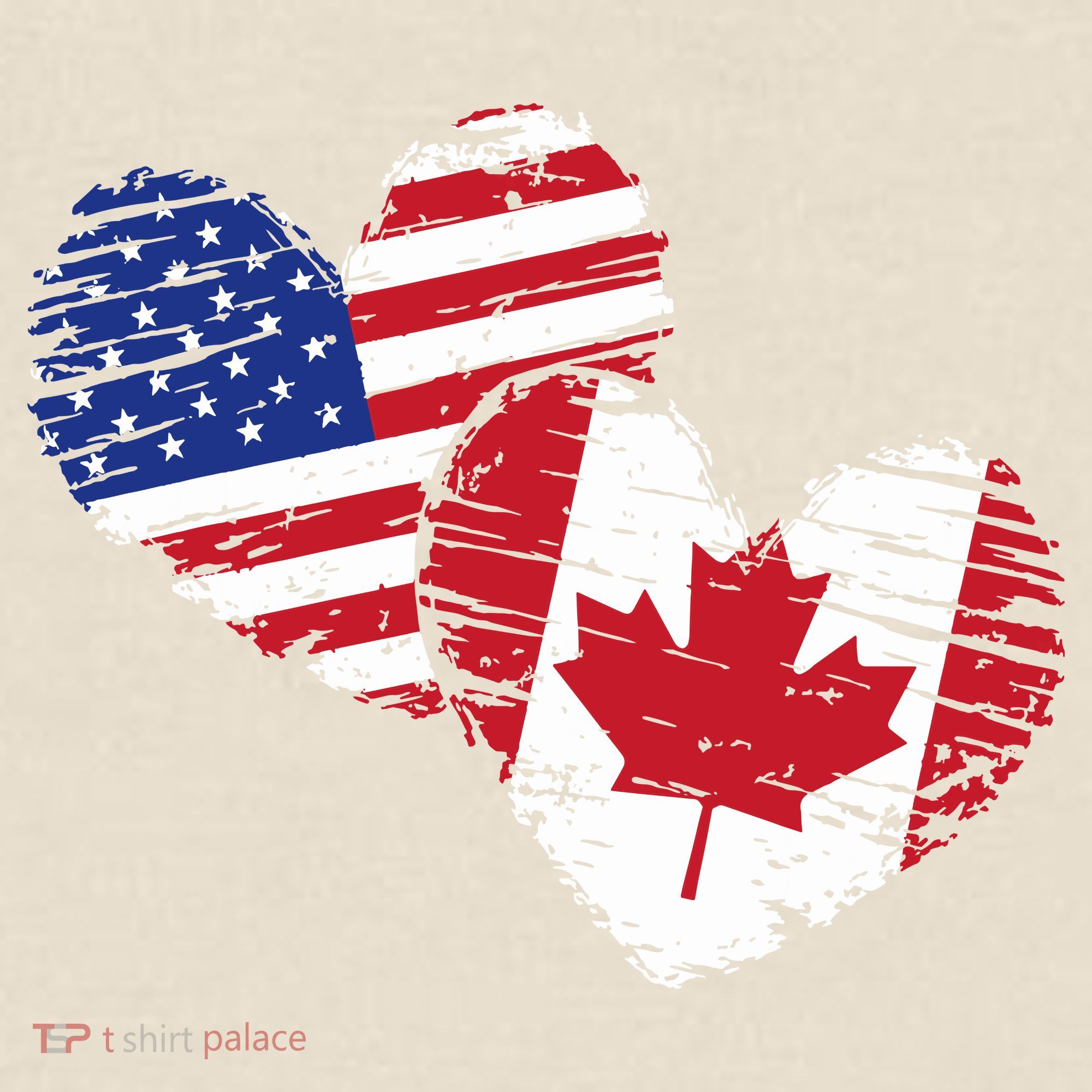 American Canadian Flag Heart Valentines Day Gift Canada T-Shirt