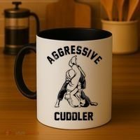 Aggressive Cuddler Funny Wrestling Meme Coffee Mug thumb 4