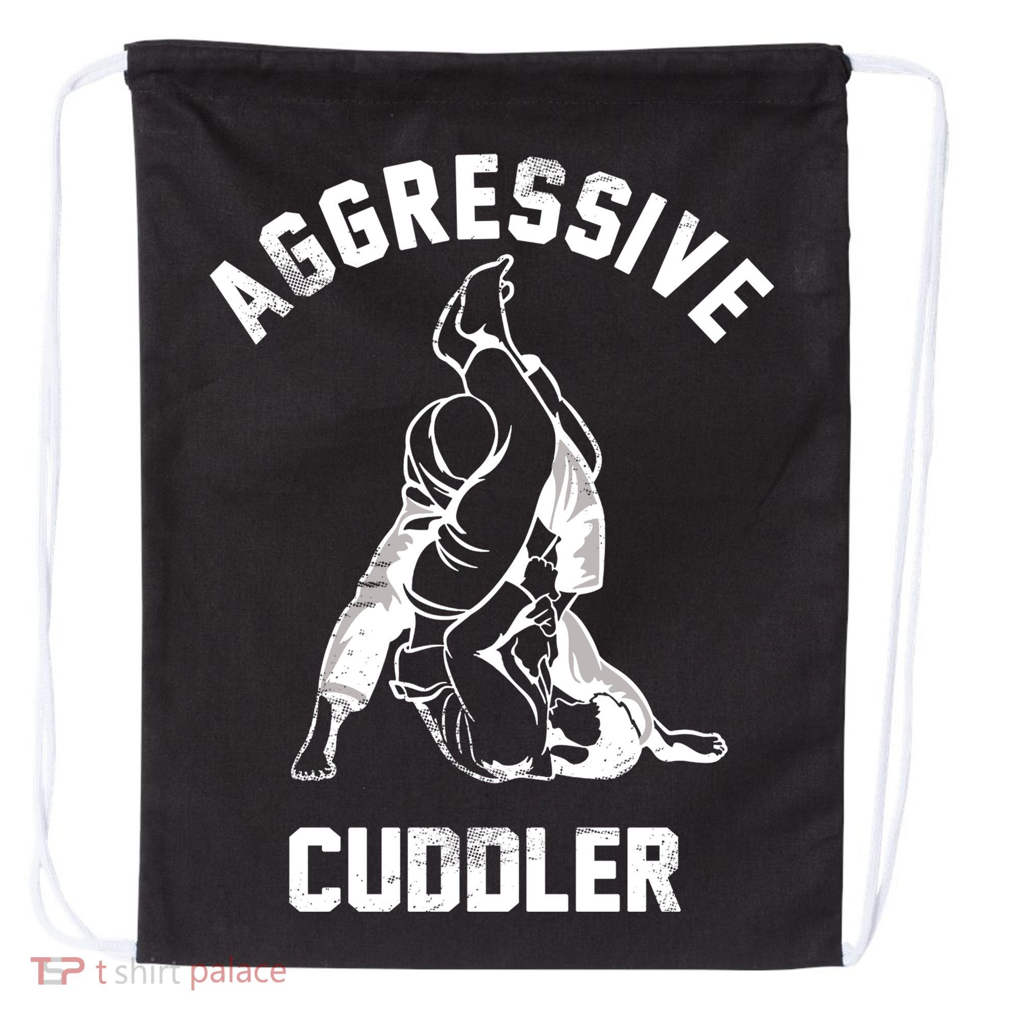 Aggressive Cuddler Funny Wrestling Meme Drawstring Bag