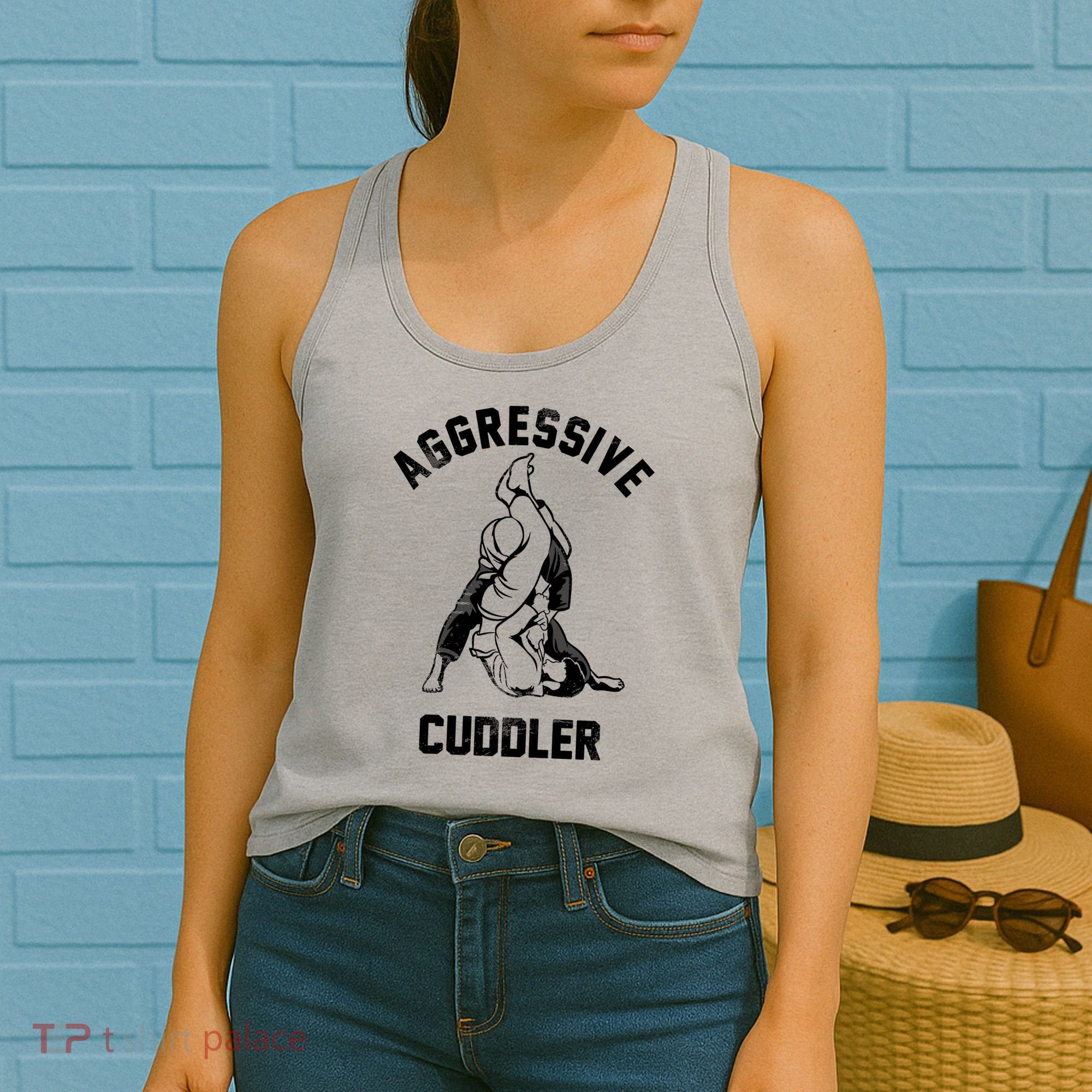 Aggressive Cuddler Funny Wrestling Meme Women's Tank Top