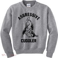 Aggressive Cuddler Funny Wrestling Meme Kids Sweatshirt thumb 0