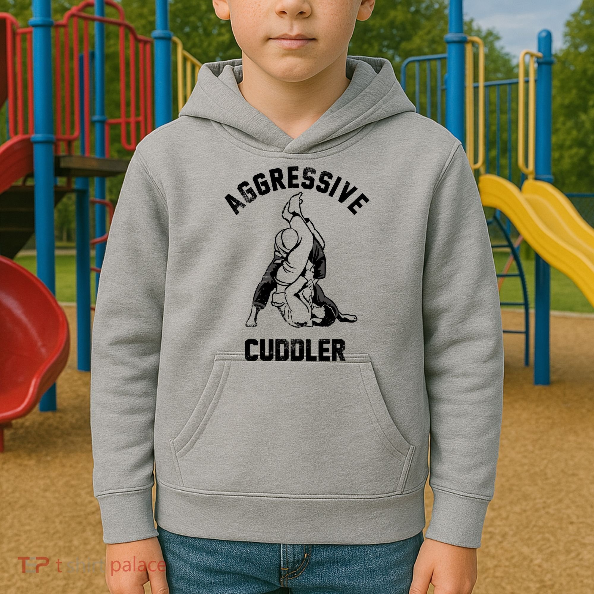 Aggressive Cuddler Funny Wrestling Meme Kids Hoodie