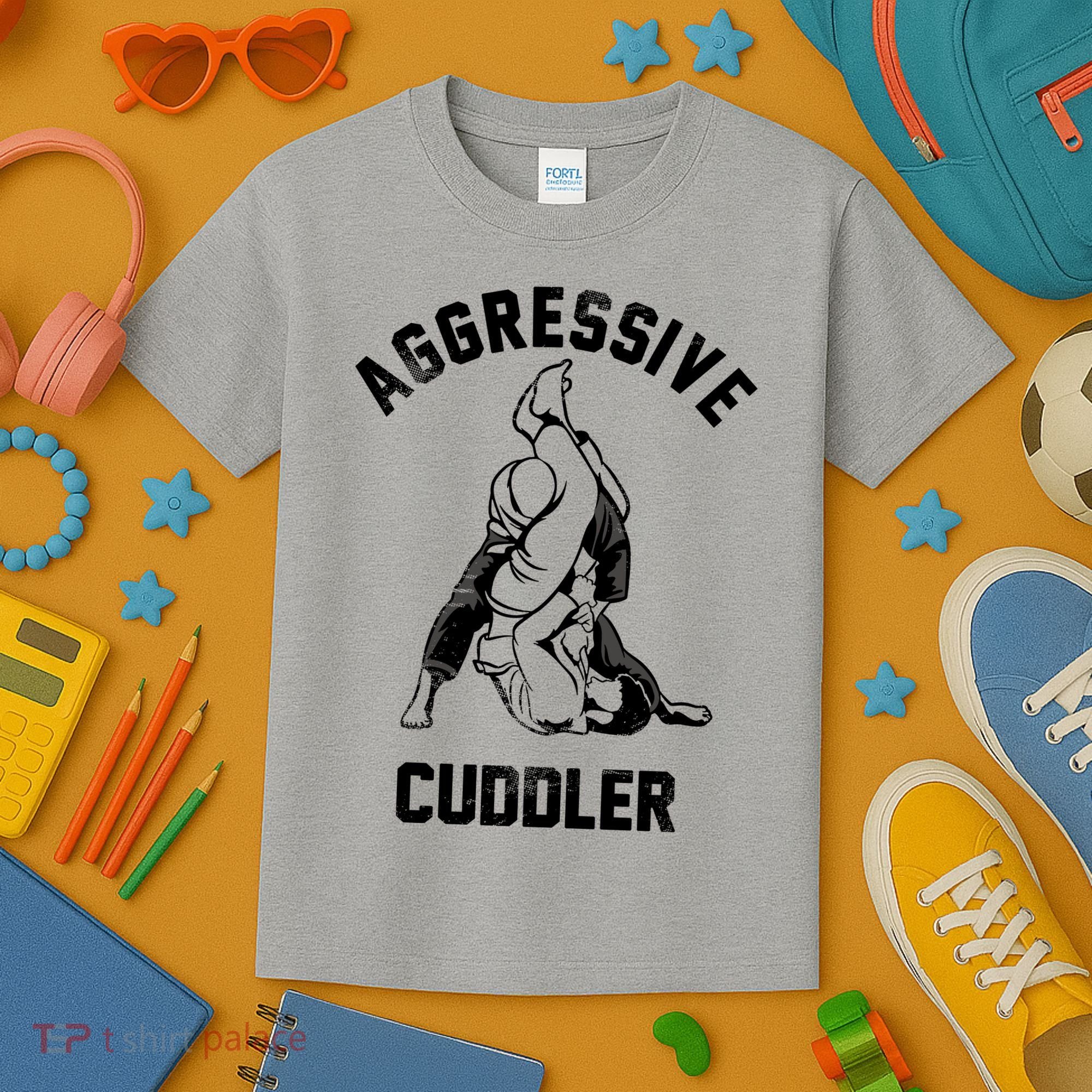 Aggressive Cuddler Funny Wrestling Meme Kids T-Shirt
