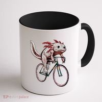 Axolotl Cycling Funny Axolotl Lover Axolotl Bicycle Axolotl Coffee Mug thumb 1