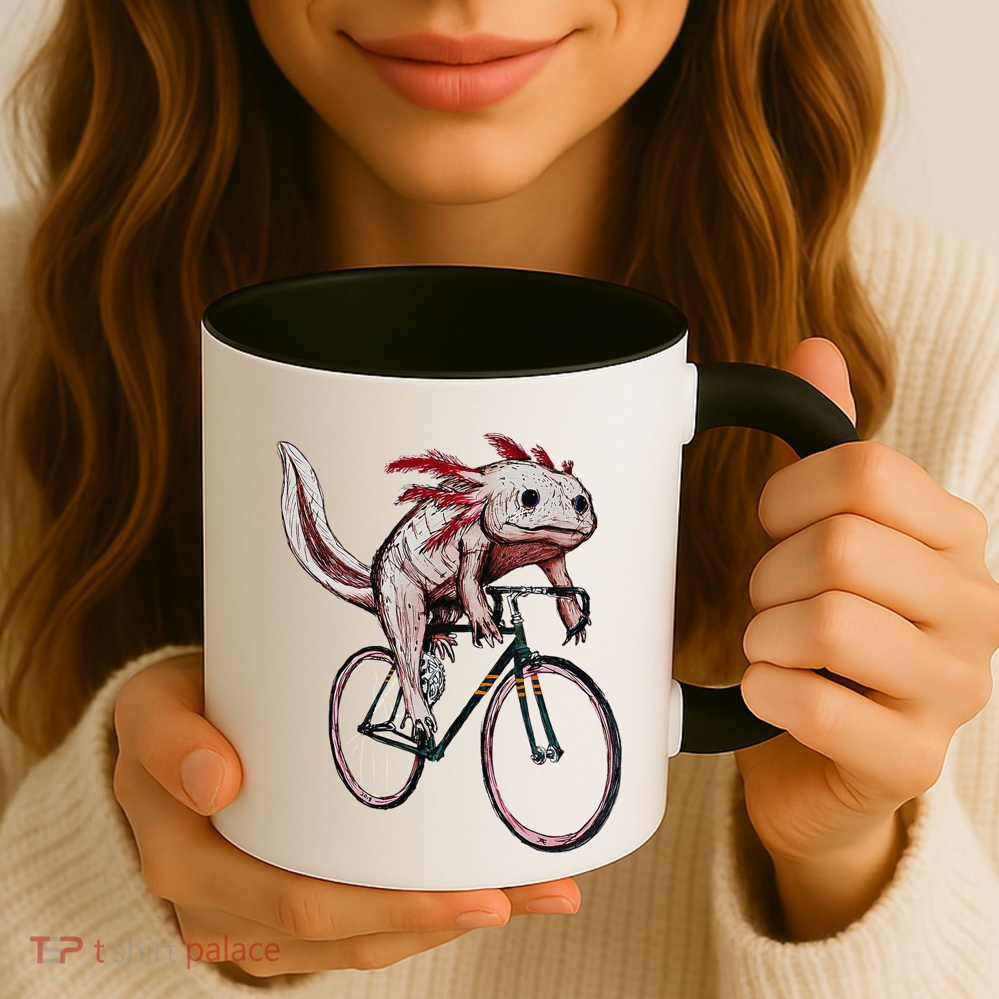 Axolotl Cycling Funny Axolotl Lover Axolotl Bicycle Axolotl Coffee Mug