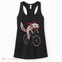 Axolotl Cycling Funny Axolotl Lover Axolotl Bicycle Axolotl Women's Tank Top thumb 0