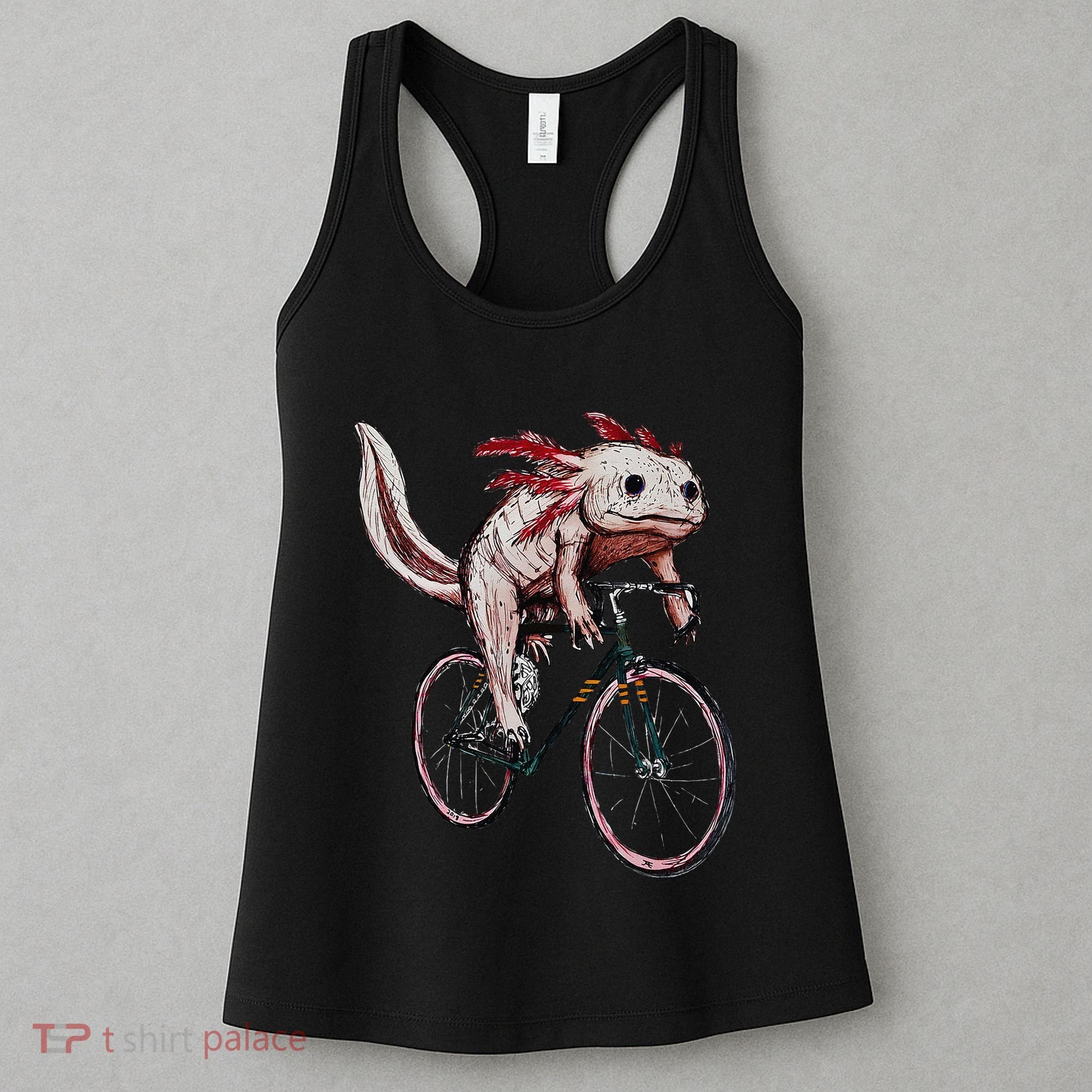 Axolotl Cycling Funny Axolotl Lover Axolotl Bicycle Axolotl Women's Tank Top