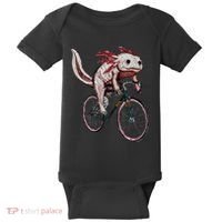 Axolotl Cycling Funny Axolotl Lover Axolotl Bicycle Axolotl Baby Bodysuit thumb 0