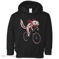 Axolotl Cycling Funny Axolotl Lover Axolotl Bicycle Axolotl Toddler Hoodie thumb 0