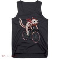 Axolotl Cycling Funny Axolotl Lover Axolotl Bicycle Axolotl Tank Top thumb 0