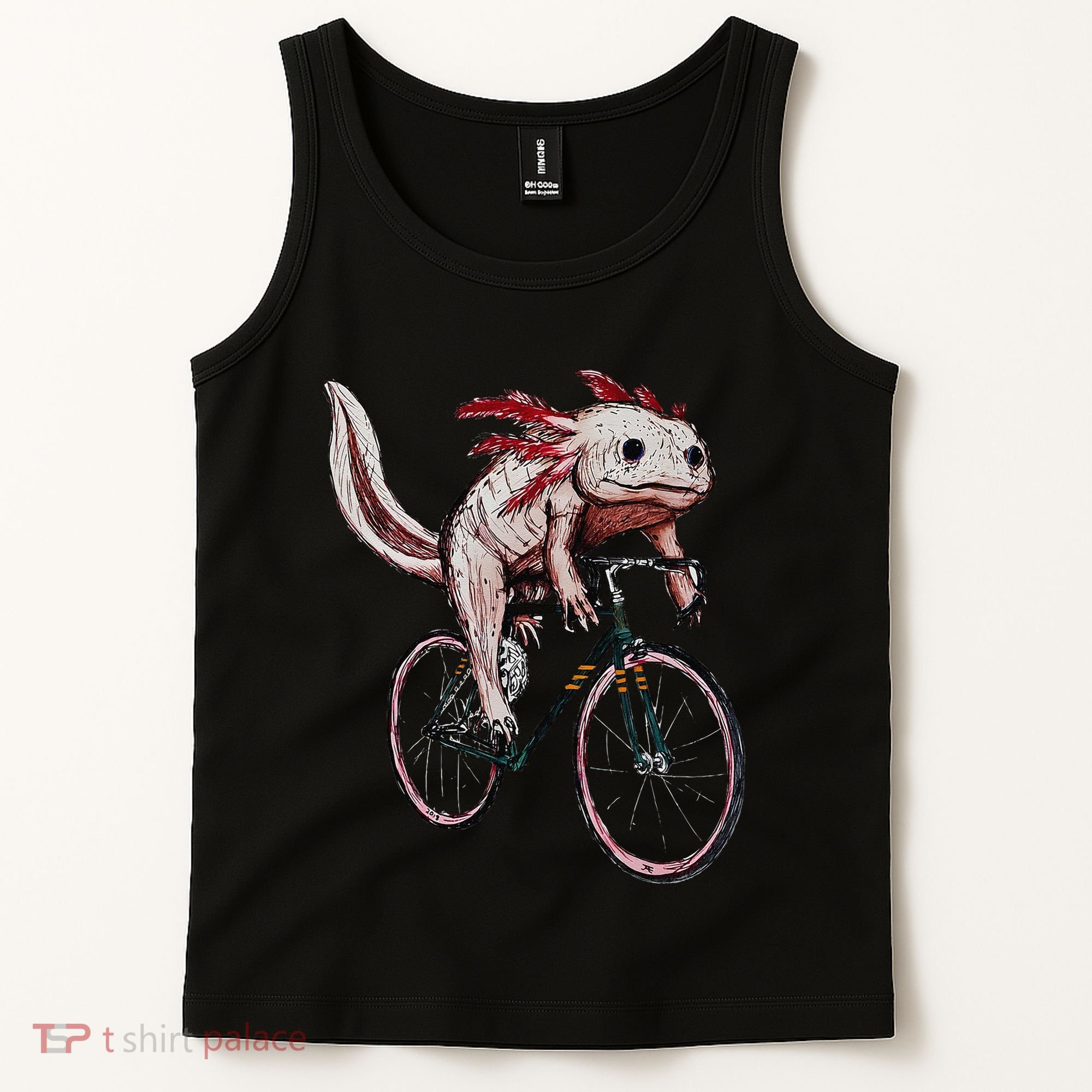 Axolotl Cycling Funny Axolotl Lover Axolotl Bicycle Axolotl Tank Top