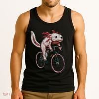 Axolotl Cycling Funny Axolotl Lover Axolotl Bicycle Axolotl Tank Top thumb 3