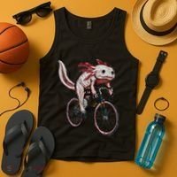 Axolotl Cycling Funny Axolotl Lover Axolotl Bicycle Axolotl Tank Top thumb 4