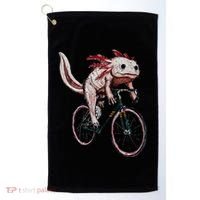Axolotl Cycling Funny Axolotl Lover Axolotl Bicycle Axolotl Golf Towel thumb 0