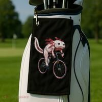 Axolotl Cycling Funny Axolotl Lover Axolotl Bicycle Axolotl Golf Towel thumb 2