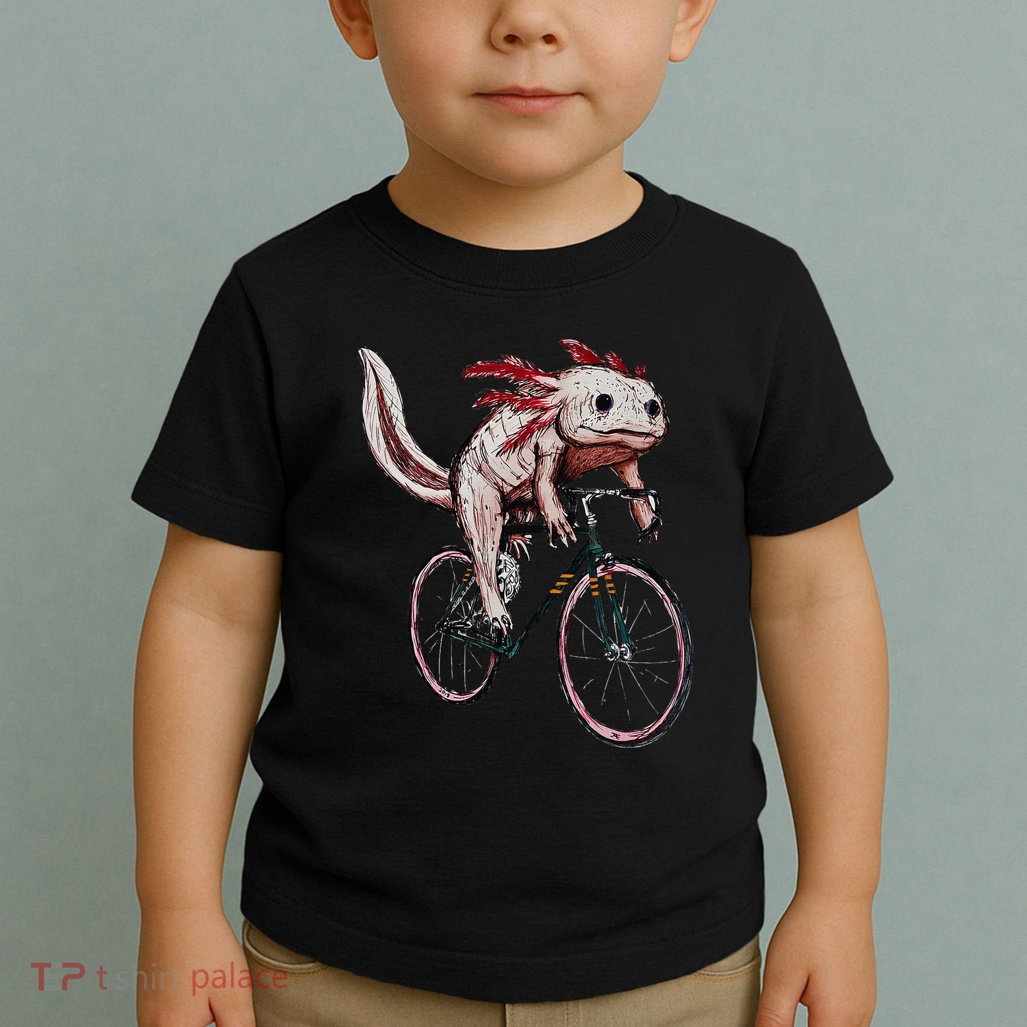 Axolotl Cycling Funny Axolotl Lover Axolotl Bicycle Axolotl Toddler T-Shirt