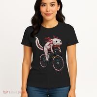 Axolotl Cycling Funny Axolotl Lover Axolotl Bicycle Axolotl Women's T-Shirt thumb 4