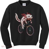 Axolotl Cycling Funny Axolotl Lover Axolotl Bicycle Axolotl Kids Sweatshirt thumb 0
