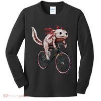 Axolotl Cycling Funny Axolotl Lover Axolotl Bicycle Axolotl Kids Long Sleeve Shirt thumb 0