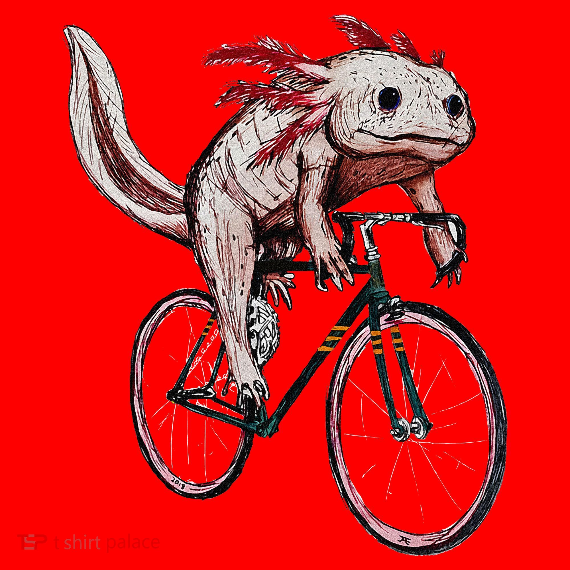 Axolotl Cycling Funny Axolotl Lover Axolotl Bicycle Axolotl Santa Hat