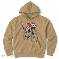 Axolotl Cycling Funny Axolotl Lover Axolotl Bicycle Axolotl Hoodie thumb 0