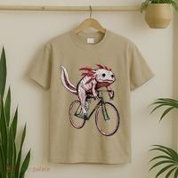Axolotl Cycling Funny Axolotl Lover Axolotl Bicycle Axolotl T-Shirt thumb 2
