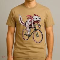 Axolotl Cycling Funny Axolotl Lover Axolotl Bicycle Axolotl T-Shirt thumb 3