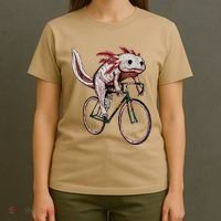 Axolotl Cycling Funny Axolotl Lover Axolotl Bicycle Axolotl T-Shirt thumb 4