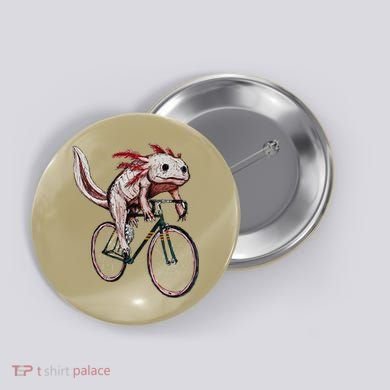 Axolotl Cycling Funny Axolotl Lover Axolotl Bicycle Axolotl Button