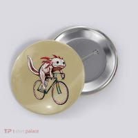 Axolotl Cycling Funny Axolotl Lover Axolotl Bicycle Axolotl Button thumb 0