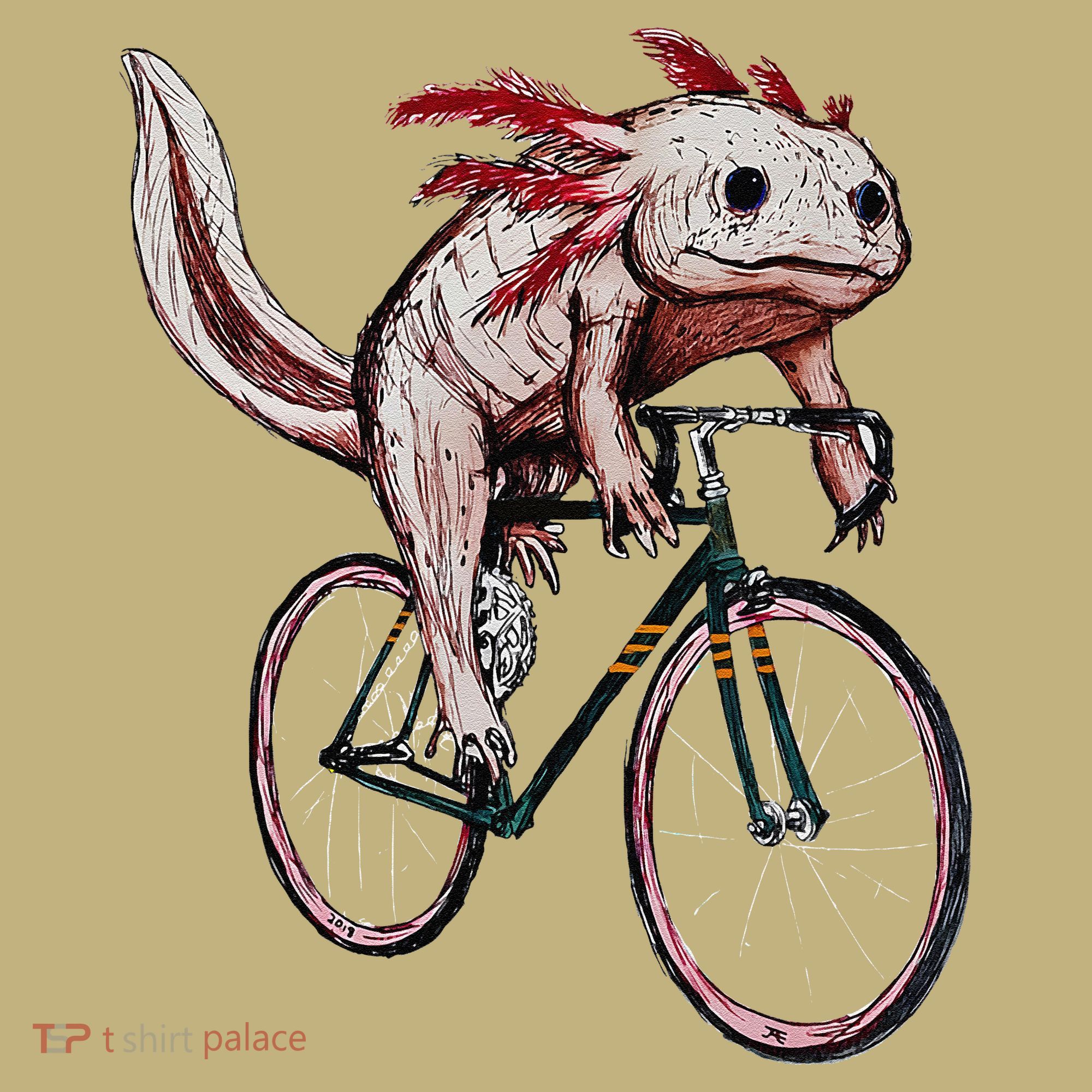 Axolotl Cycling Funny Axolotl Lover Axolotl Bicycle Axolotl Mousepad