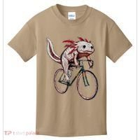 Axolotl Cycling Funny Axolotl Lover Axolotl Bicycle Axolotl Kids T-Shirt thumb 0
