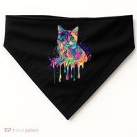 Abstract Cat Flow USA-Made Doggie Bandana thumb 0