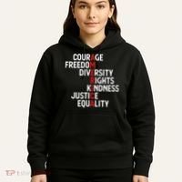 America Courage Freedom Diversity Rights Friendship Justice Hoodie thumb 5