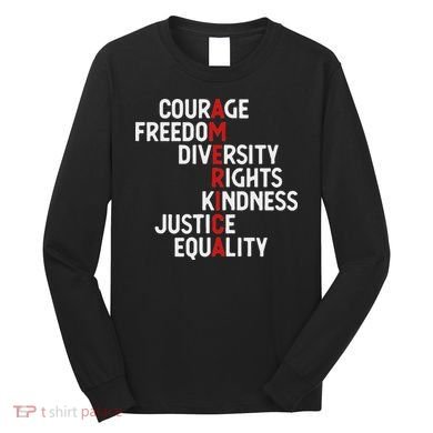 America Courage Freedom Diversity Rights Friendship Justice Long Sleeve Shirt