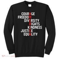 America Courage Freedom Diversity Rights Friendship Justice Sweatshirt thumb 0