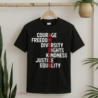 America Courage Freedom Diversity Rights Friendship Justice T-Shirt thumb 2