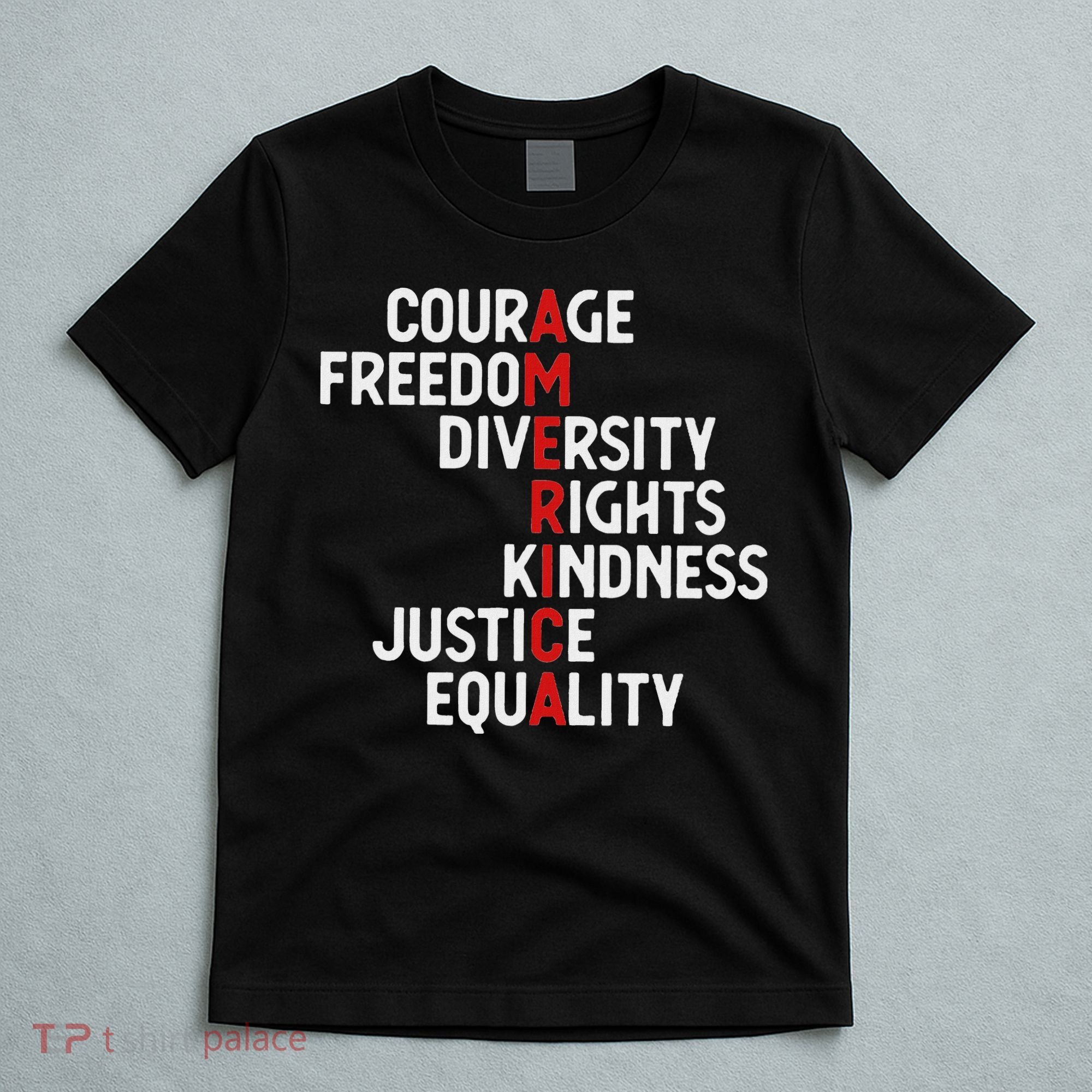America Courage Freedom Diversity Rights Friendship Justice T-Shirt