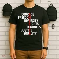 America Courage Freedom Diversity Rights Friendship Justice T-Shirt thumb 6