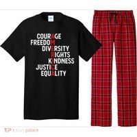 America Courage Freedom Diversity Rights Friendship Justice Pajama Set thumb 0