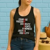 America Courage Freedom Diversity Rights Friendship Justice Women's Tank Top thumb 2