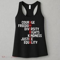 America Courage Freedom Diversity Rights Friendship Justice Women's Tank Top thumb 3