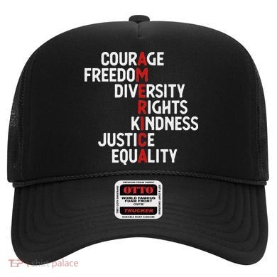 America Courage Freedom Diversity Rights Friendship Justice Hat