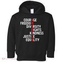 America Courage Freedom Diversity Rights Friendship Justice Toddler Hoodie thumb 0