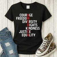 America Courage Freedom Diversity Rights Friendship Justice Women's T-Shirt thumb 3