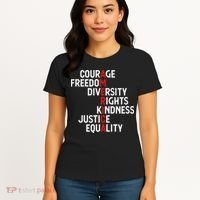 America Courage Freedom Diversity Rights Friendship Justice Women's T-Shirt thumb 4