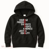 America Courage Freedom Diversity Rights Friendship Justice Kids Hoodie thumb 0
