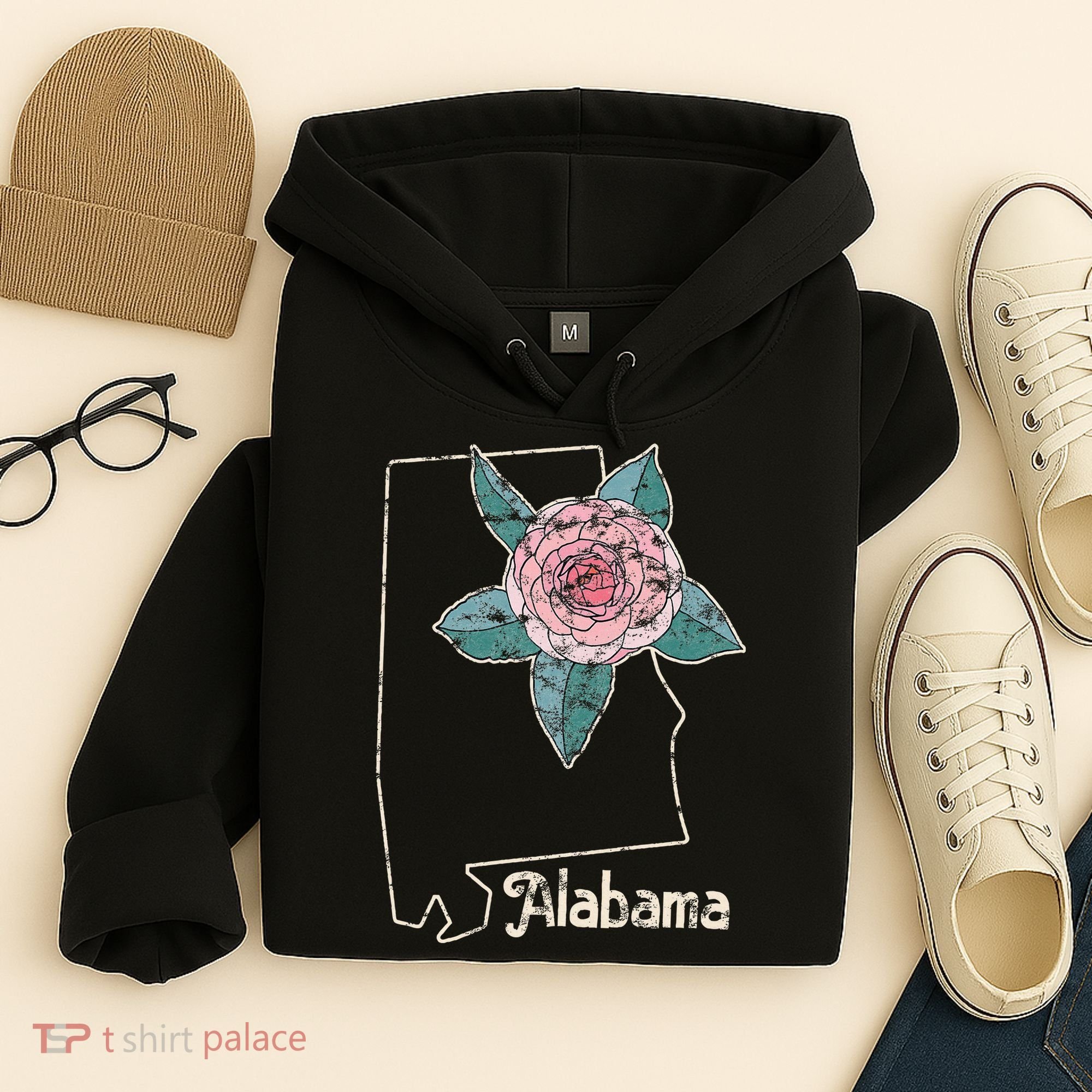 Alabama Camellia Flower Wildflower State Hoodie